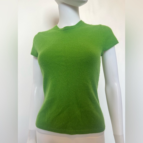 GAP 100% Cashmere 2000s Tee in Bright Grass Green Women’s M (Runs Small) - Picture 6 of 10